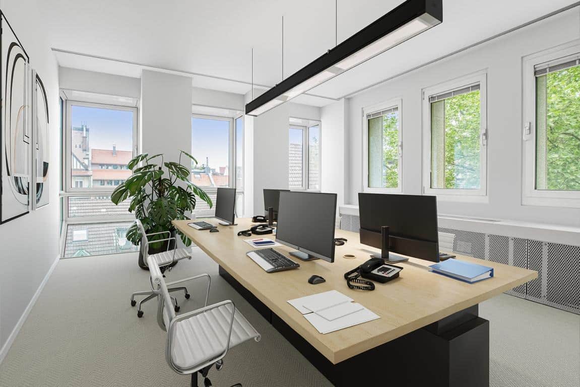 Unverbindliche Illustration - Büro für mehrere Arbeitsplätze
