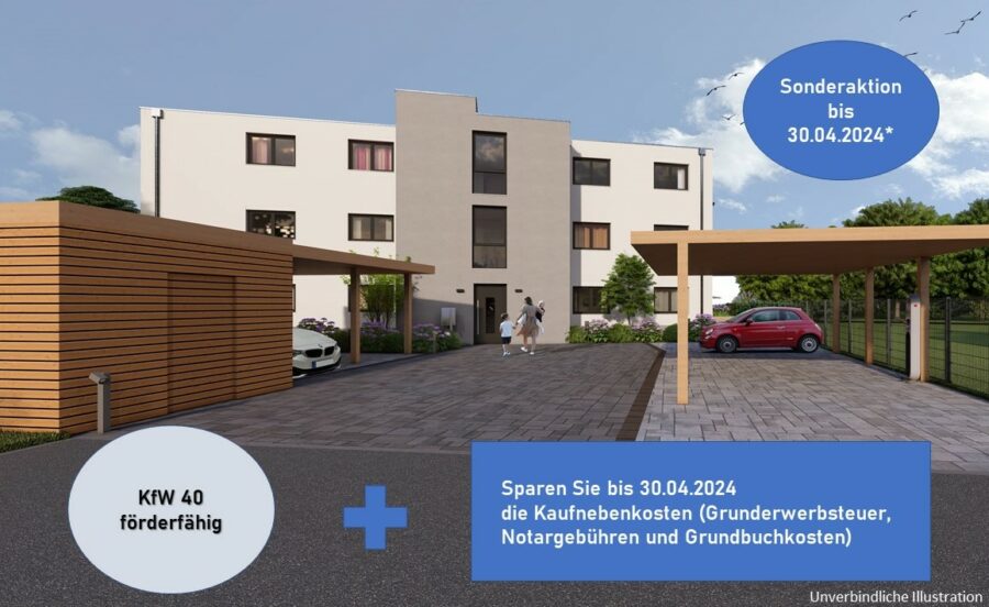 Neubauvorhaben in Freiburg-Betzenhausen: Komfortable 4-Zimmer-Eigentumswohnung - Hauptbild