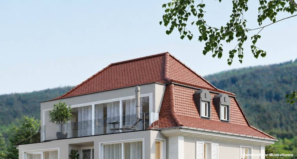 Blick auf das Dachgeschoss und den Balkon (Unverbindliche Illustrationen)