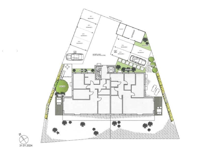 Neubauvorhaben in Freiburg-Betzenhausen: Moderne 4-Zimmer-Erdgeschosswohnung - Übersichtsplan