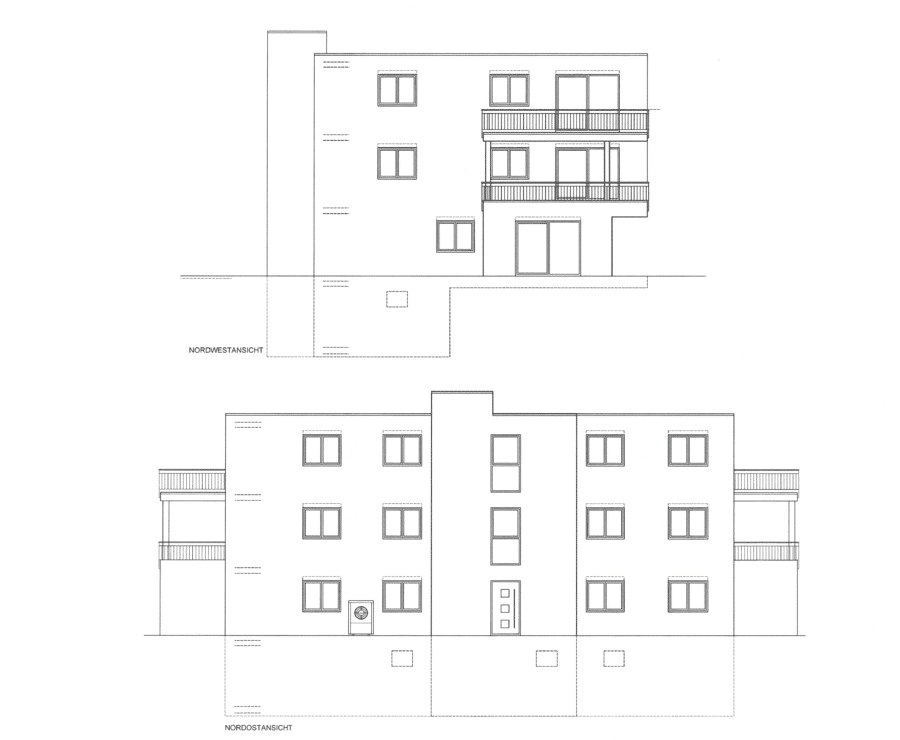 Neubauvorhaben in Freiburg-Betzenhausen: Barrierefreie 3-Zimmer-Eigentumswohnung im 1. Obergeschoss - ansicht west