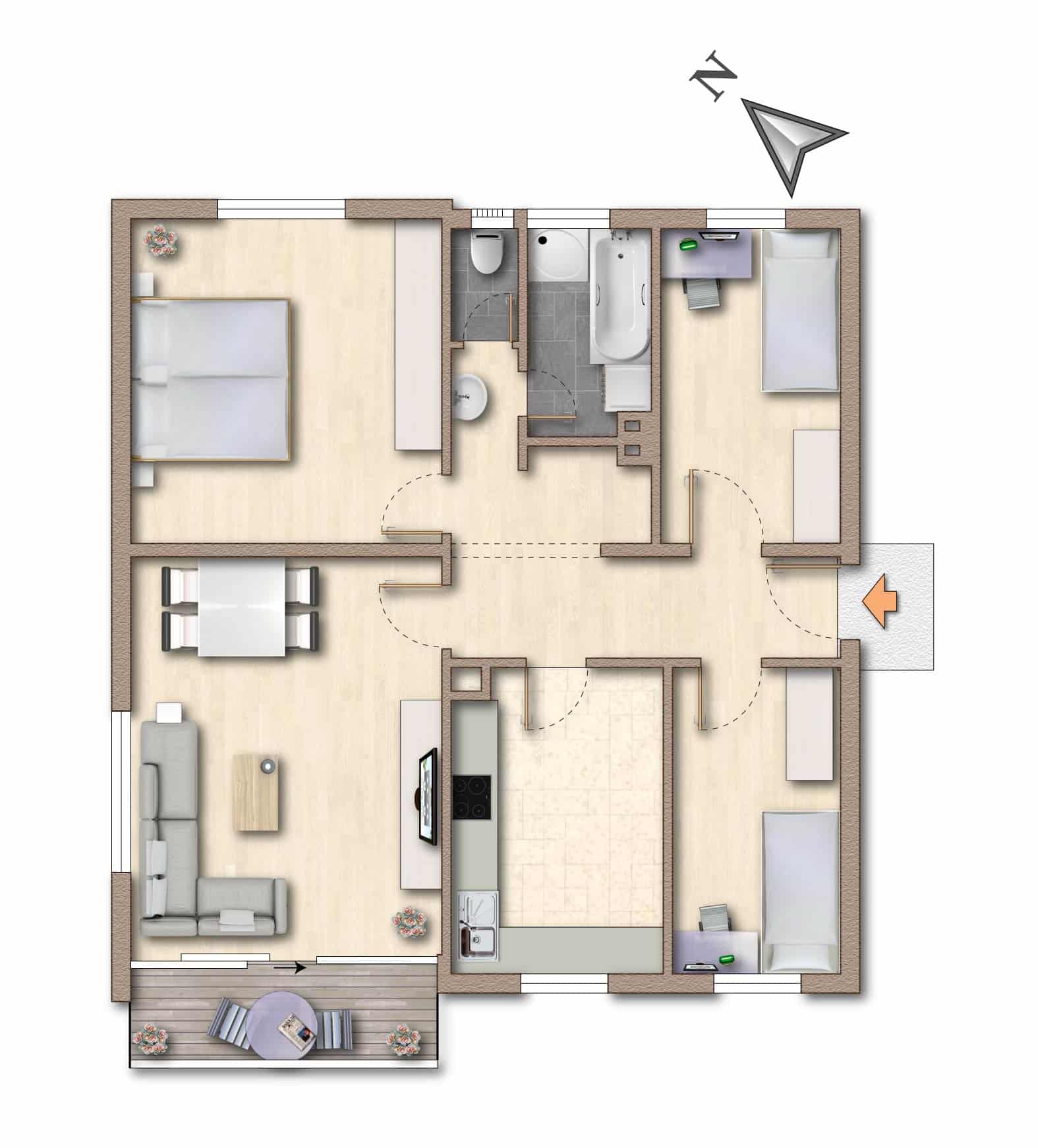 Grundriss der Wohnung