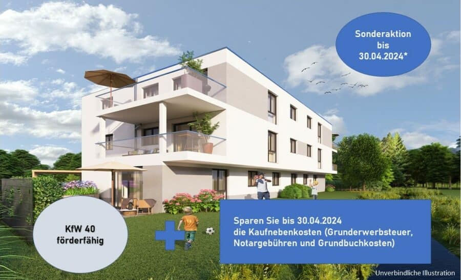 Neubauvorhaben in Freiburg-Betzenhausen: Stylische 4-Zimmer-Eigentumswohnung - Hauptbild