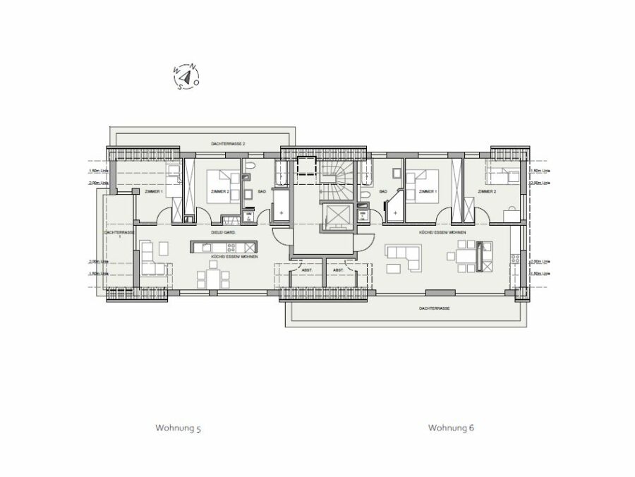 Exklusiver Lifestyle in Bad Krozingen - Wohnung Nr. 6 - Grundriss Whg. Nr. 5 und Whg. Nr. 6