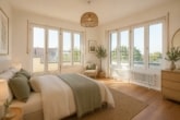 Schlafzimmer mit Balkonzugang (Visualisierung)