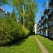 Überdachte Balkone mit Blick ins Grüne